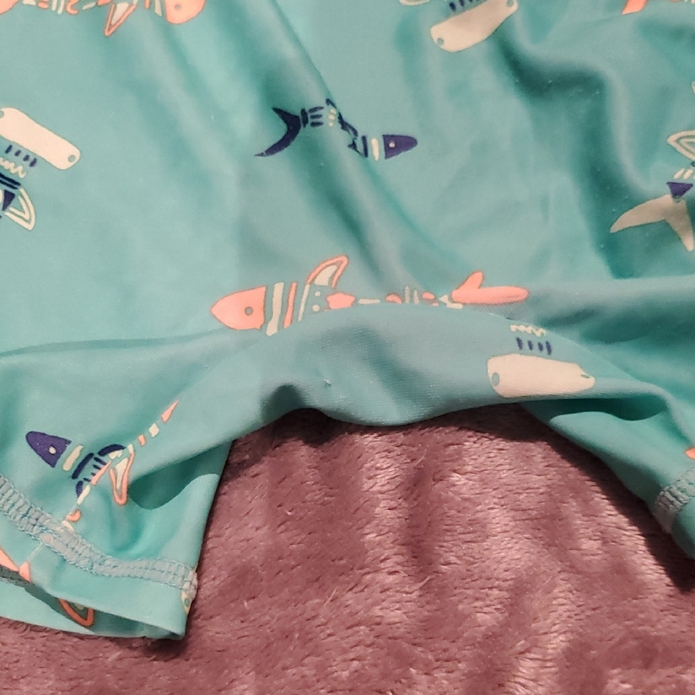 Carter's Blue and Teal Fish Print Rashguard - Picture 4 of 4